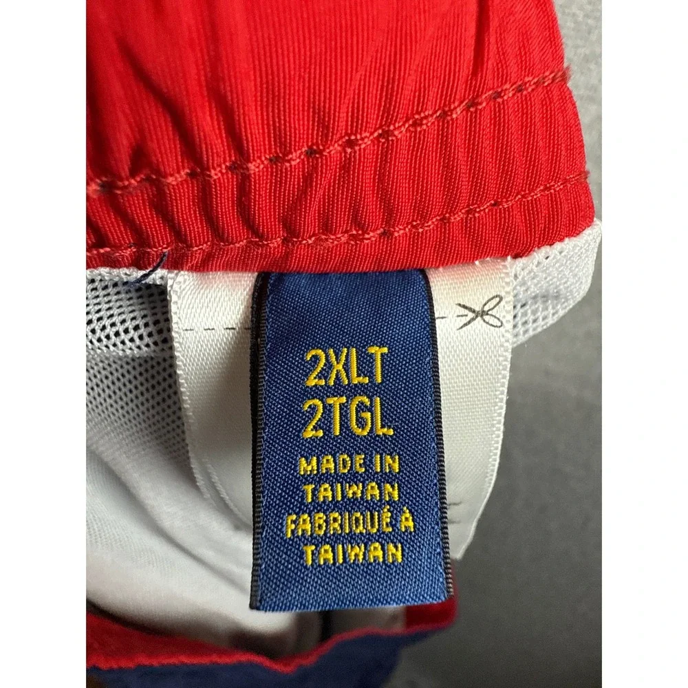 Polo Ralph Lauren Men's 2XLT‎ Tall Swim Trunks Shorts Blue Red Pony Logo Lined